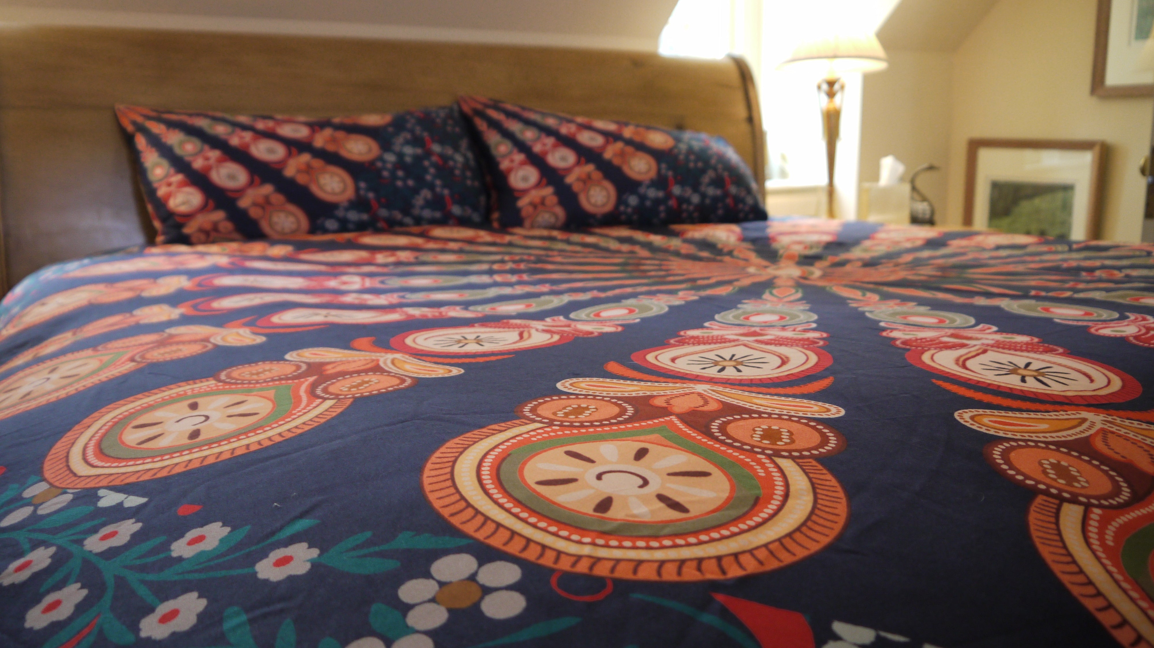 Midnight Bloom Mandala Duvet Cover