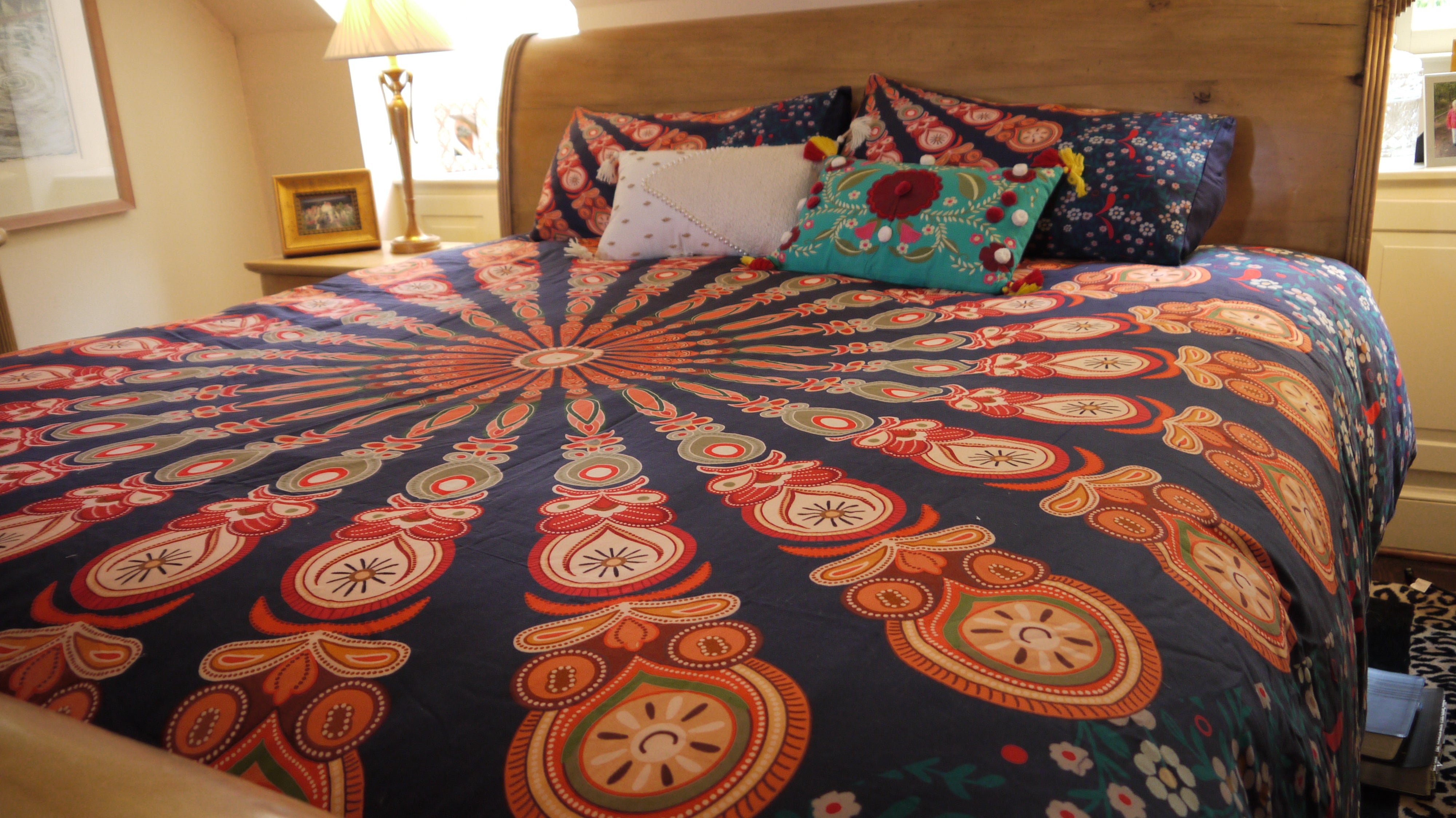Midnight Bloom Mandala Duvet Cover