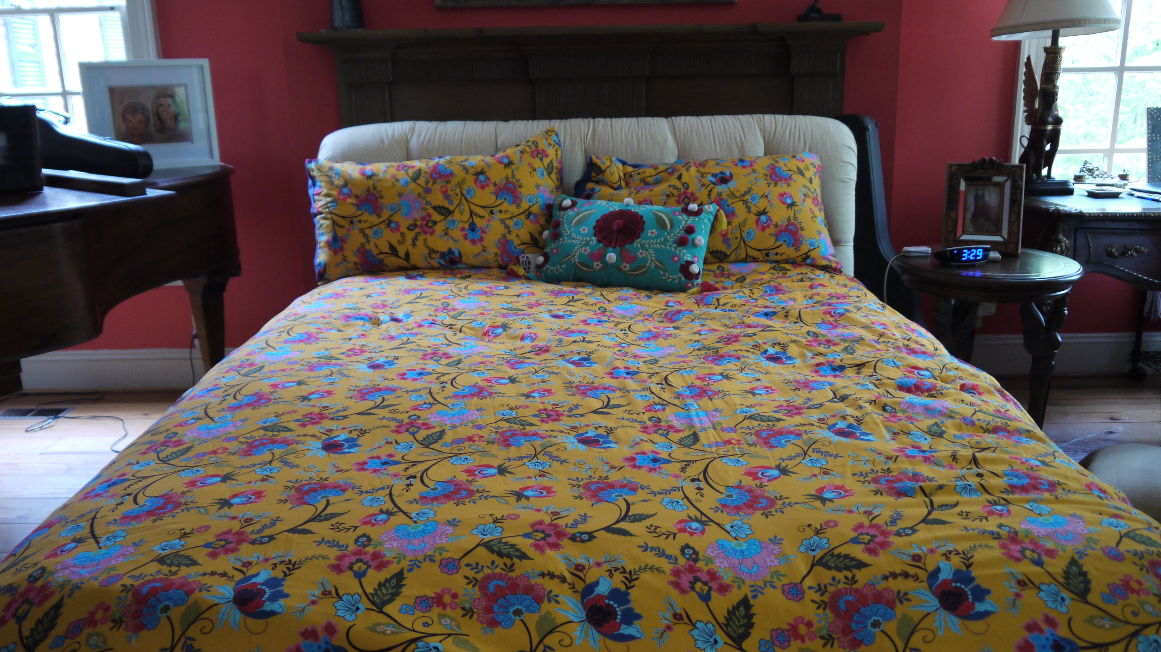 Golden Marigold Bloom Duvet Cover