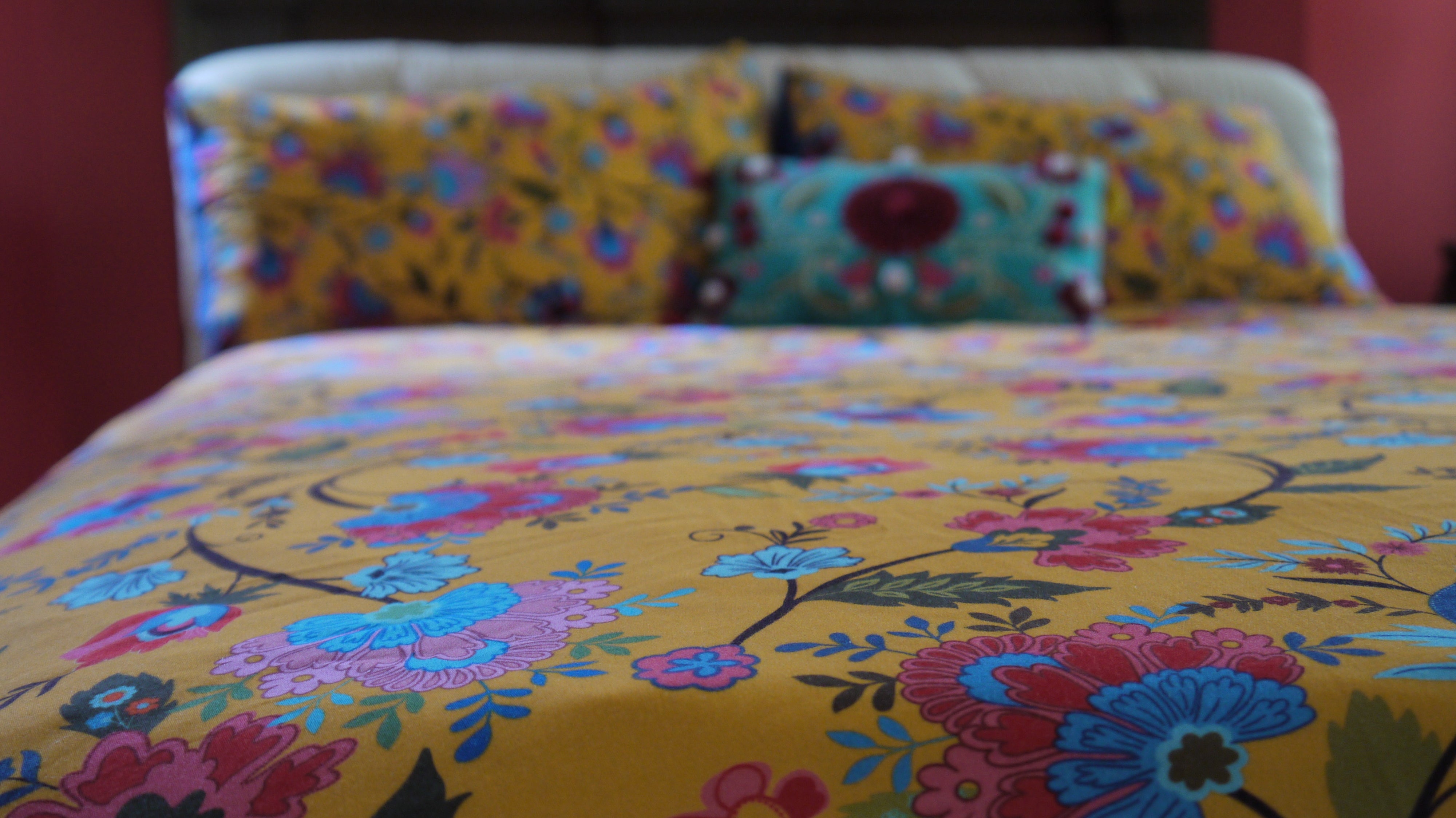 Golden Marigold Bloom Duvet Cover